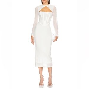 Revolve Bardot Ramona Corset Mesh Dress